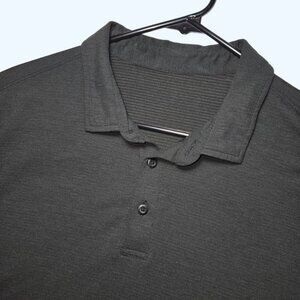 Lululemon Mens Evolution Polo Shirt Black Heather Short Sleeve XL? Golf
